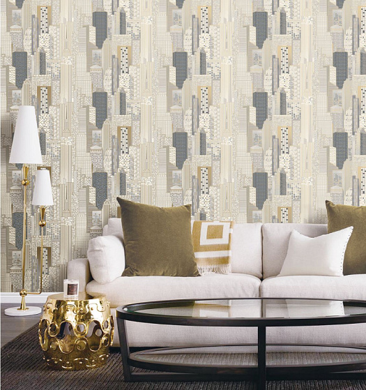 Обои в интерьере артикул 60115-2, Silver, Bruno Zoff Обои в интерьере артикул 60115-2, Silver, Bruno Zoff